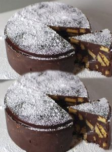 Tort delicios de ciocolata cu biscuiti, fara coacere si simplu de preparat