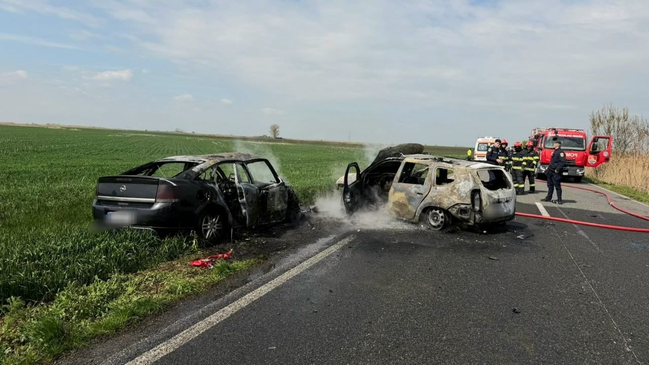 TRAGEDIE după un impact violent urmat de un INCENDIU: o persoană a…