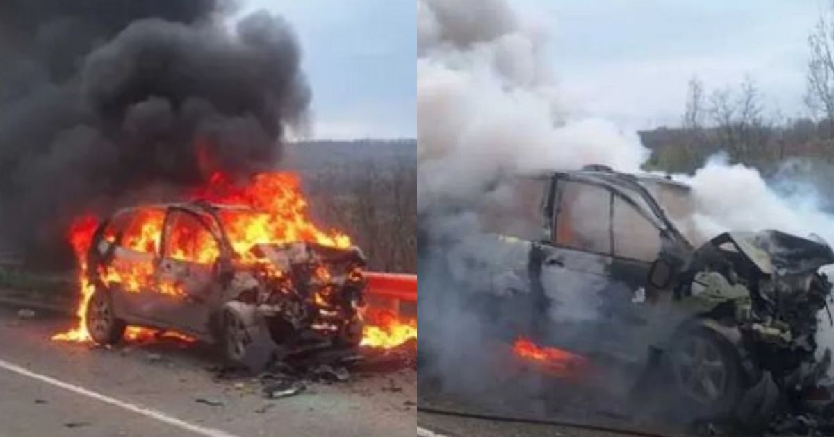 IMPACT violent în Vinerea Mare: O mașină s-a aprins imediat după ce…