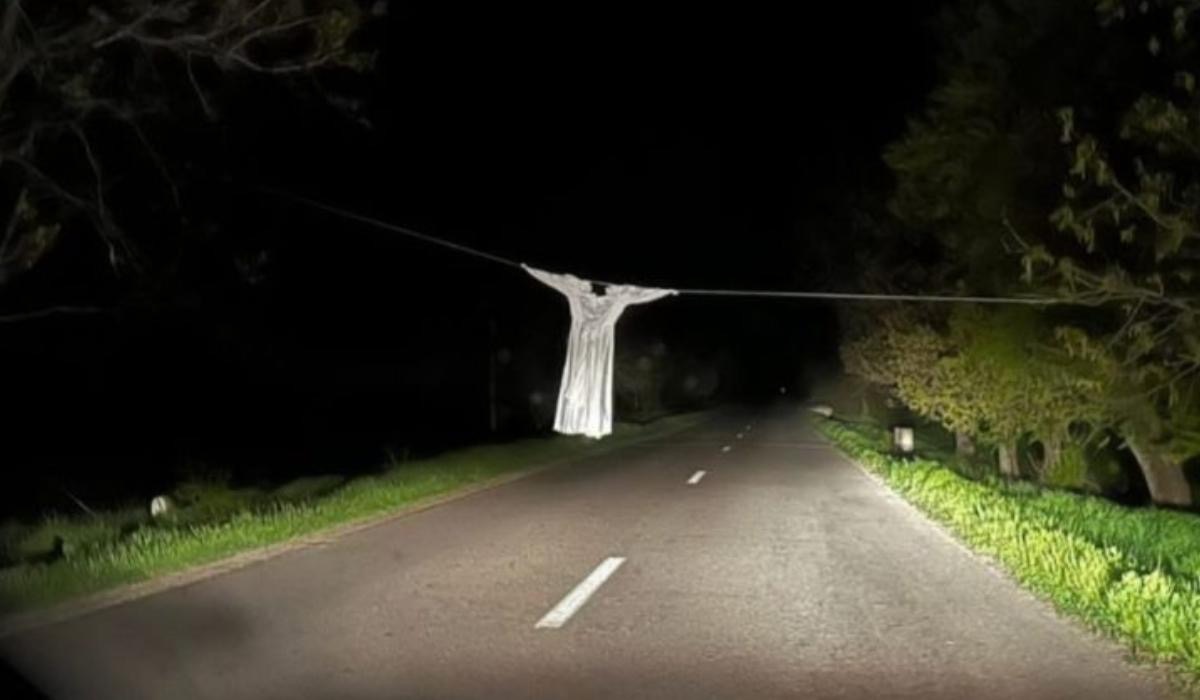 Șoferii s-au îngrozit când au văzut ce APARIȚIE atârna deasupra drumului din…