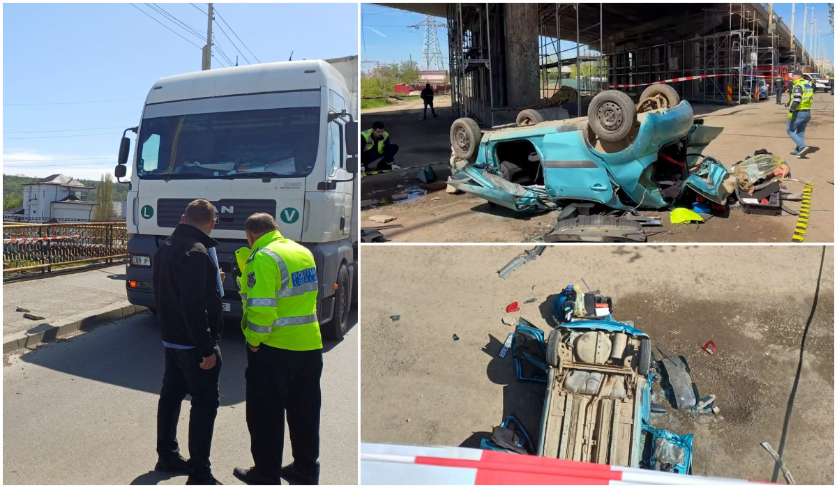 O mașină a căzut în GOL după impactul cu un camion, iar SOARTA femeii de la volan…