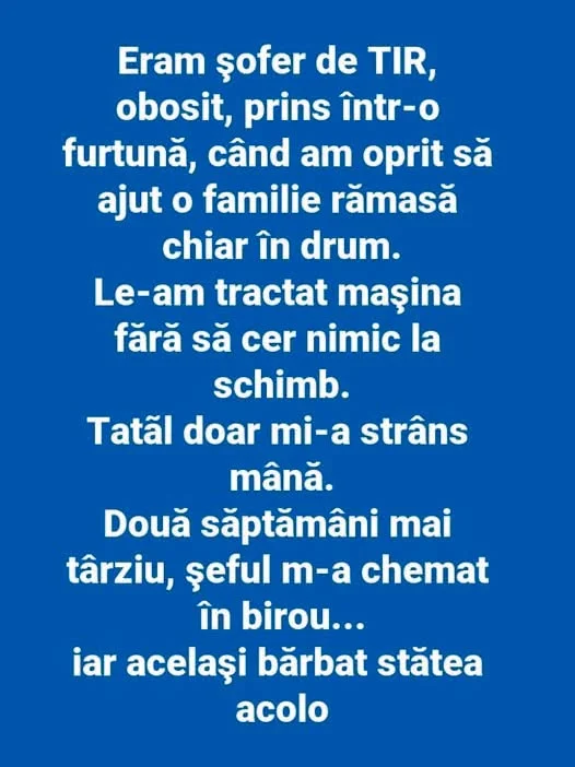 O întâmplare neașteptată pe șosea. Un gest mărunt a schimbat totul pentru un șofer