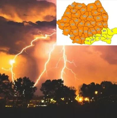 Cerul s-a rupt peste Capitală! Cod roșu de vijelii și grindină: ce trebuie să știe toți românii imediat