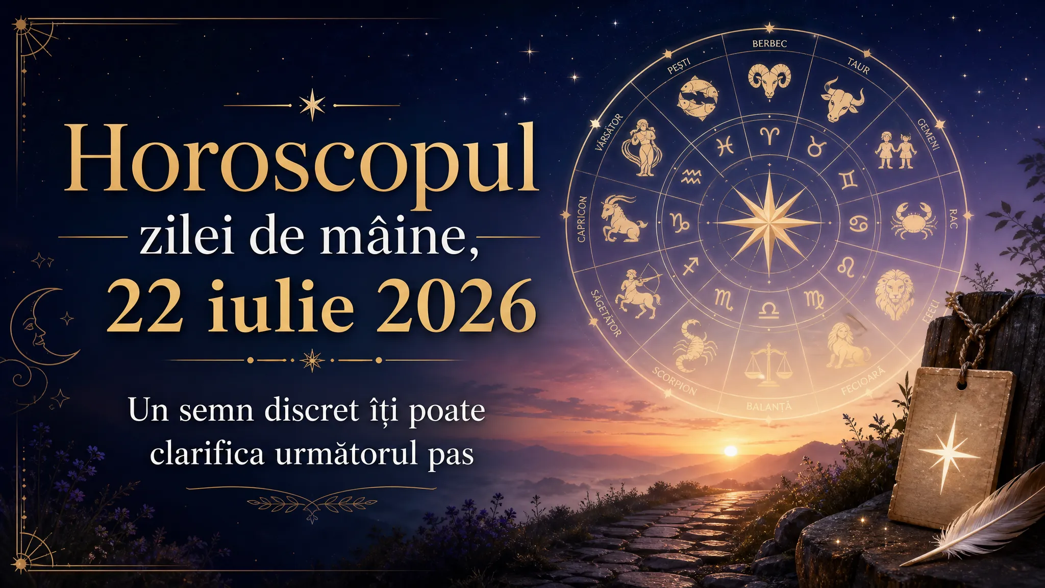 Horoscopul zilei de mâine, 22 iulie 2026. Un semn discret îți poate clarifica următorul pas