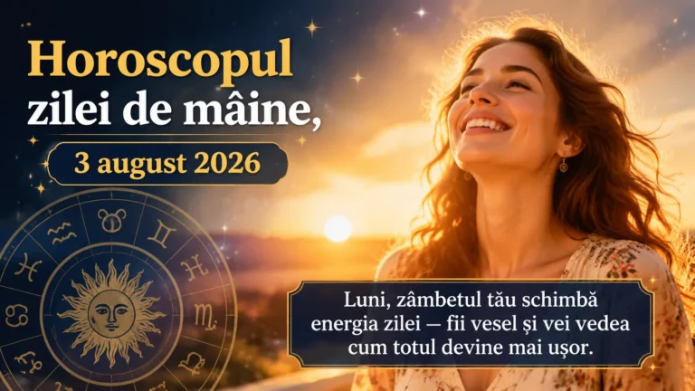 Horoscopul zilei de mâine, 3 august 2026. Luni, zâmbetul tău schimbă energia zilei — fii vesel și vei vedea cum totul devine mai ușor